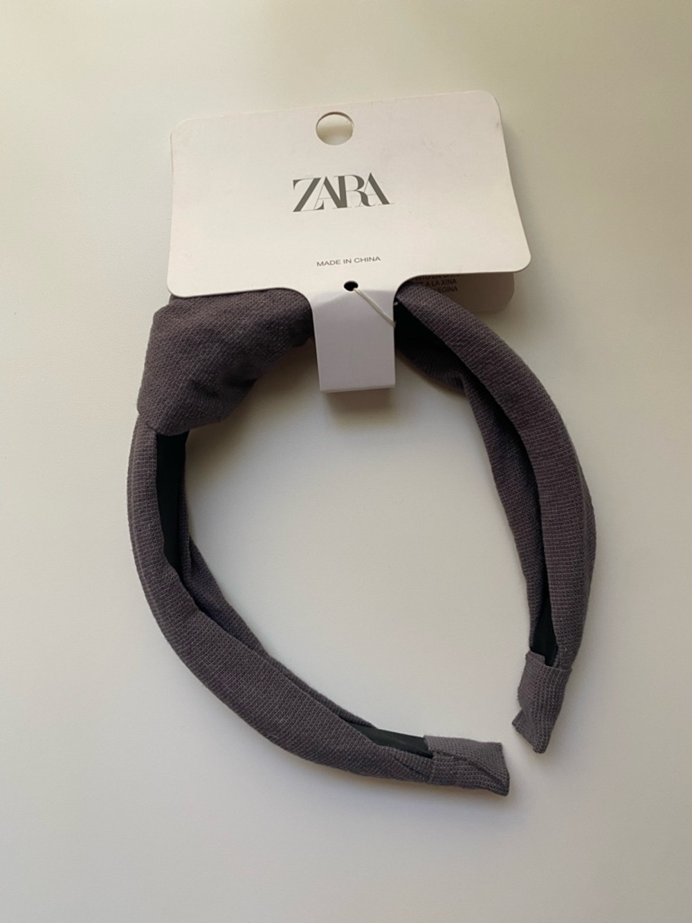 ZARA PLAIN KNOTTED HEADBAND GRAY NEW WITH TAGS